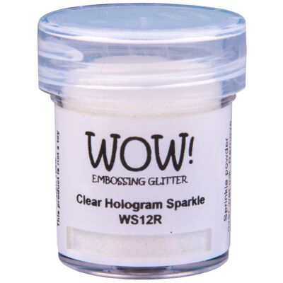 WOW Embossingpulver 15ml, Glitters, Farbe: Clear Hologram Sparkle Translucent