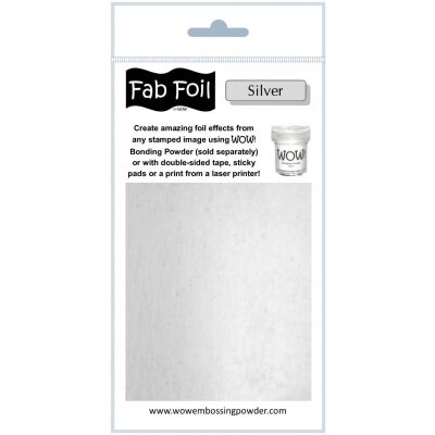 FabFoil von WOW, Heat Foil (hitzereagierende Folie) für Papier, Farbe: Silver