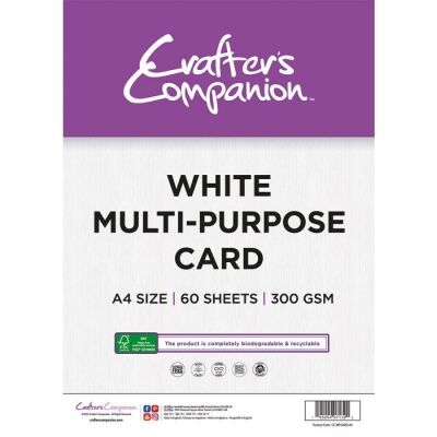 Crafter´s Companion White Stamping Card,  A4, 300g, 60 Blatt
