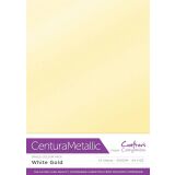 Crafter´s Companion Centura Metallic, A4, 310g, 10 Blatt, Farbe: White Gold