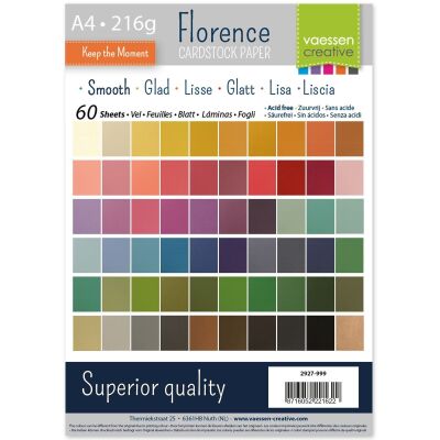 Florence Cardstock smooth Multipack, A4, 216g, 60 Blatt Multicolour