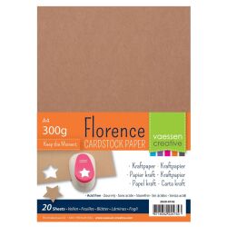 Florence Cardstock Kraftpapier A4, 300g, 20 Blatt
