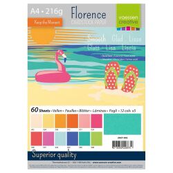 Florence Cardstock smooth Multipack, A4, 216g, 12x5 Blatt: Summer