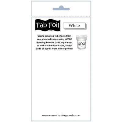 FabFoil von WOW, Heat Foil (hitzereagierende Folie) für Papier, Farbe: White