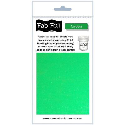 FabFoil von WOW, Heat Foil (hitzereagierende Folie) für Papier, Farbe: Green