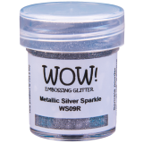 WOW Embossingpulver 15ml, Glitters, Farbe: Metallic Silver Sparkle Opaque