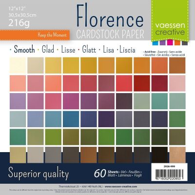 Florence Cardstock smooth 30,5x30,5 Multipack, 216g, 60 Blatt