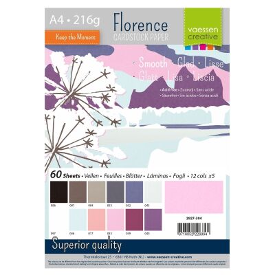 Florence Cardstock smooth Multipack, A4, 216g, 12x5 Blatt: Winter
