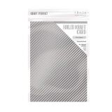 Tonic Studios Craft Perfect, Foiled Card, A4, 5x 280g, Silver Stripes