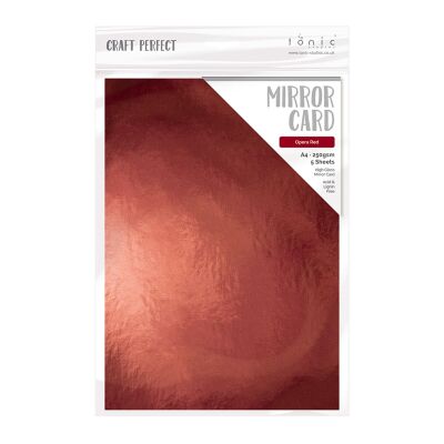 Tonic Studios Craft Perfect, Mirror Card Gloss, A4, 5x 250g, Opera Red