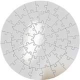 Sublimierbares Puzzle in Rund mit 46 Teilen, Durchmesser 20 cm