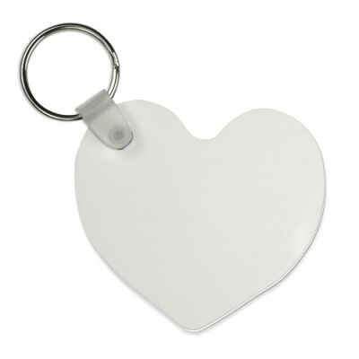 Sublimierbarer Schlüsselanhänger weiß-glänzend, Herzform, Durchmesser 60cm x 2mm