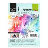 Florence Watercolor Paper,  A5, 200g, 24 Blatt, smooth, Farbe: intense white