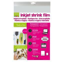 Shrink Plastic, Schrumpffolie, Inkjet, A4, 5 Blatt, Farbe: transparent