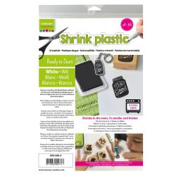 Shrink Plastic, Schrumpffolie, A4, 4 Blatt, Farbe: weiß
