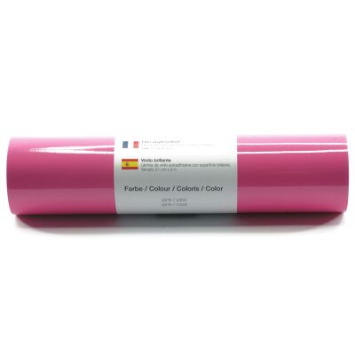 Vinylfolie z.B. für Wandtatttoos, 21 x 300 cm Rolle, Farbe: pink glänzend