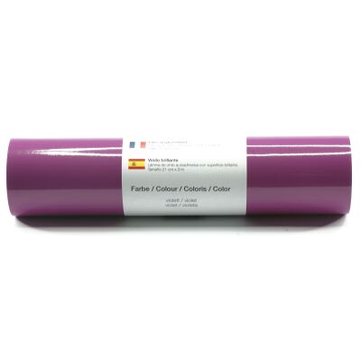 Vinylfolie z.B. für Wandtatttoos, 21 x 300 cm Rolle, Farbe: violett glänzend