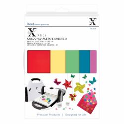 Xcut Coloured Acetate Sheets, A5, 15 Stück farbig sortiert