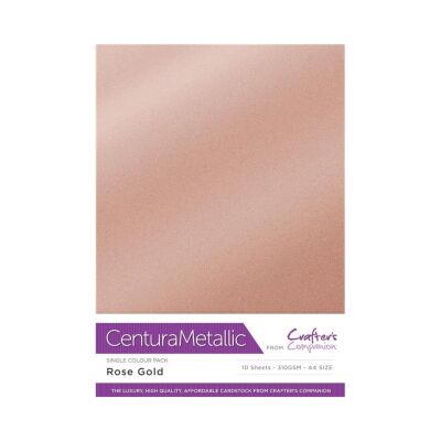 Crafter´s Companion Centura Metallic, A4, 310g, 10 Blatt, Farbe: Rose Gold
