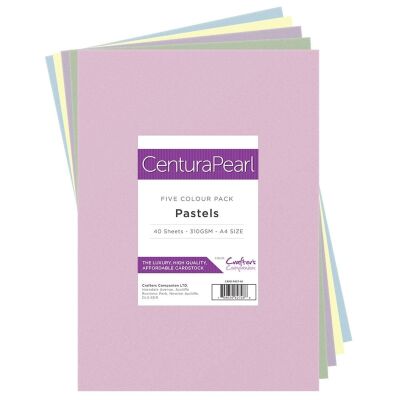 Crafter´s Companion Centura Pearl, A4, 310g, 40 Blatt Set, Farbe: Pastels