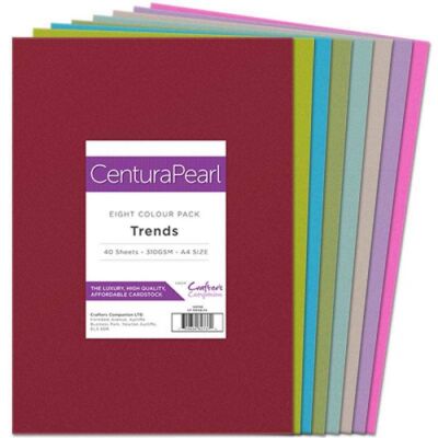 Crafter´s Companion Centura Pearl, A4, 310g, 40 Blatt Set, Farbe: Trends
