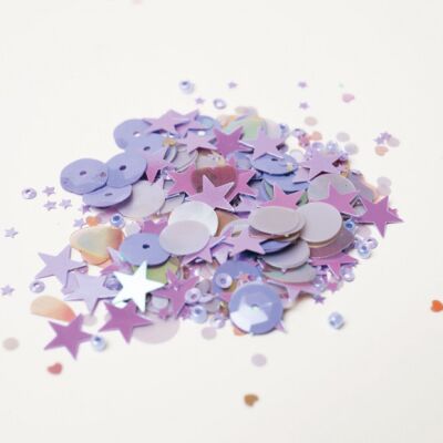 Sizzix Sequins & Beads, Paillietten und Perlenset, 5 x 5g, Lavender Dust