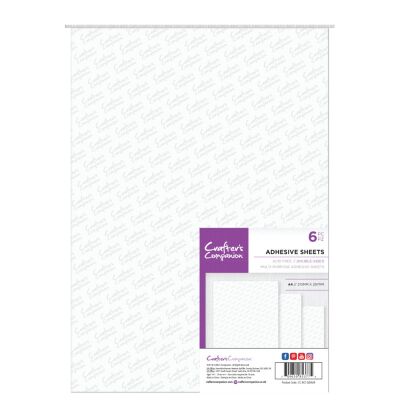 Crafter´s Companion Adhesive Sheets, doppelseitig klebend, A4, 6 Stk.