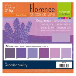 Florence Cardstock texture Multipack, 30,5x30,5, 216g, 24 Blatt, Farbe: purple