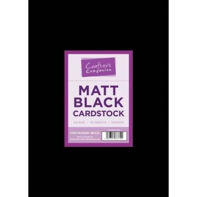 Crafter´s Companion Matt Black Cardstock, A4, 300g, 40 Blatt