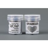 WOW Sparkles das Premium Glitter, 15ml, Farbe: Brilliant Silver