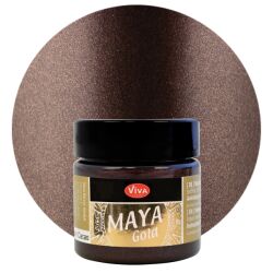 MAYA Gold von Viva Decor, glänzende Effektfarbe auf Wasserbasis, 45ml, Kakao