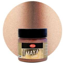MAYA Gold von Viva Decor, glänzende Effektfarbe auf Wasserbasis, 45ml, Rosé-Gold