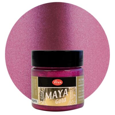 MAYA Gold von Viva Decor, glänzende Effektfarbe auf Wasserbasis, 45ml, Magenta