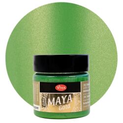 MAYA Gold von Viva Decor, glänzende Effektfarbe auf Wasserbasis, 45ml, Apfelgrün