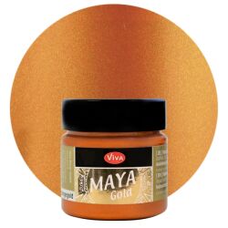 MAYA Gold von Viva Decor, glänzende Effektfarbe auf Wasserbasis, 45ml, Gelbgold