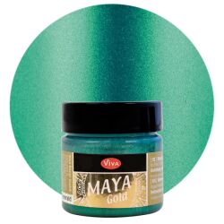 MAYA Gold von Viva Decor, glänzende Effektfarbe auf Wasserbasis, 45ml, Smaragd
