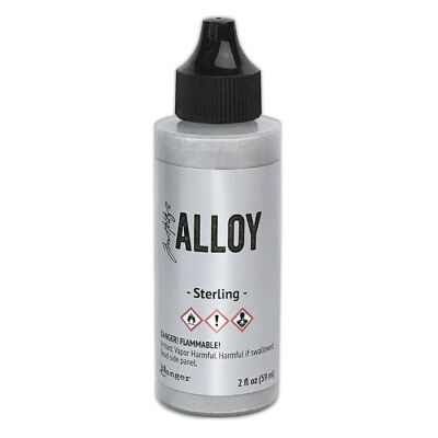Tim Holtz Alcohol Inks Alloy von Ranger mit 59 ml Inhalt, Farbe: sterling