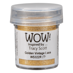 WOW Embossingpulver 15ml, Glitters, Farbe: Golden Vintage Lace