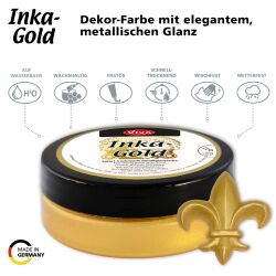 INKA Gold von Viva Decor, glänzende Effektfarbe auf Wasserbasis, 62,5g, Gold